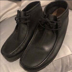 Clarks Leather Wallabees Black